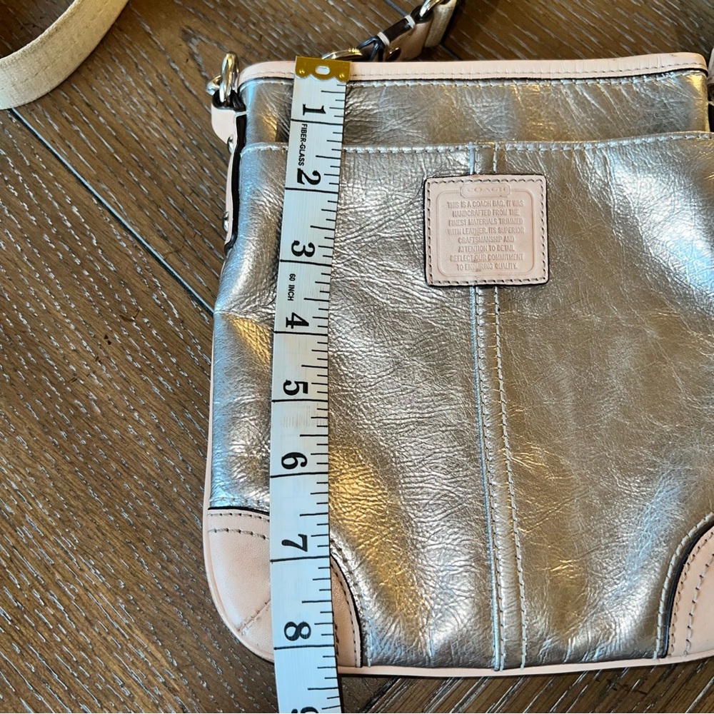 Coach Silver Metallic Crossbody Bag - Picture 12 of 16